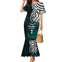 Your Matter Suicide Prevention Mermaid Dress Turqoise Polynesian Tribal - Wonder Print Shop
