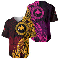 Papua New Guinea Island Baseball Jersey Bird of Paradise with Gold Polynesian Tribal LT9 - Wonder Print Shop