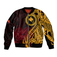 Papua New Guinea Island Bomber Jacket Bird of Paradise with Gold Polynesian Tribal LT9 - Wonder Print Shop
