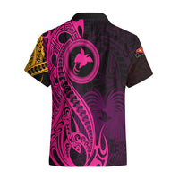Papua New Guinea Island Hawaiian Shirt Bird of Paradise with Gold Polynesian Tribal - Wonder Print Shop