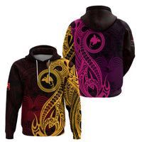 Papua New Guinea Island Hoodie Bird of Paradise with Gold Polynesian Tribal - Wonder Print Shop