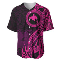 Papua New Guinea Island Baseball Jersey Bird of Paradise with Pink Polynesian Tribal LT9 - Wonder Print Shop
