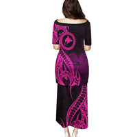 Papua New Guinea Island Puletasi Bird of Paradise with Pink Polynesian Tribal - Wonder Print Shop