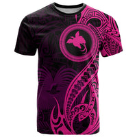 Papua New Guinea Island T Shirt Bird of Paradise with Pink Polynesian Tribal - Wonder Print Shop