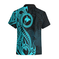 Papua New Guinea Island Hawaiian Shirt Bird of Paradise with Aqua Polynesian Tribal - Wonder Print Shop