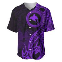 Papua New Guinea Island Baseball Jersey Bird of Paradise with Purple Polynesian Tribal LT9 - Wonder Print Shop