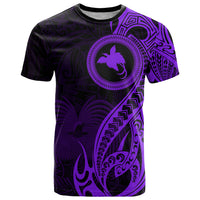 Papua New Guinea Island T Shirt Bird of Paradise with Purple Polynesian Tribal - Wonder Print Shop