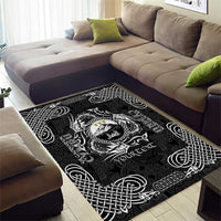 Personalized Caernarfonshire Sir Gaernarfon Area Rug Black Castle Tower Celtic-inspired - Wonder Print Shop