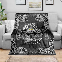 Personalized Caernarfonshire Sir Gaernarfon Blanket Black Castle Tower Celtic-inspired - Wonder Print Shop