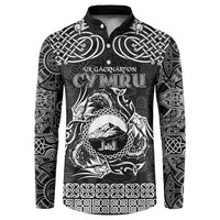 Personalized Caernarfonshire Sir Gaernarfon Button Sweatshirt Black Castle Tower Celtic-inspired - Wonder Print Shop