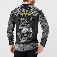 Personalized Caernarfonshire Sir Gaernarfon Button Sweatshirt Black Castle Tower Celtic-inspired - Wonder Print Shop