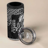 Personalized Caernarfonshire Sir Gaernarfon 4 in 1 Can Cooler Tumbler Black Castle Tower Celtic-inspired - Wonder Print Shop
