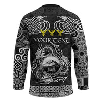 Personalized Caernarfonshire Sir Gaernarfon Hockey Jersey Black Castle Tower Celtic-inspired - Wonder Print Shop