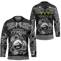 Personalized Caernarfonshire Sir Gaernarfon Hockey Jersey Black Castle Tower Celtic-inspired - Wonder Print Shop