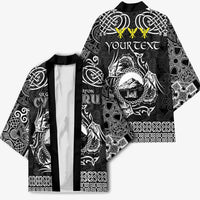 Personalized Caernarfonshire Sir Gaernarfon Kimono Black Castle Tower Celtic-inspired - Wonder Print Shop