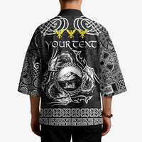 Personalized Caernarfonshire Sir Gaernarfon Kimono Black Castle Tower Celtic-inspired - Wonder Print Shop