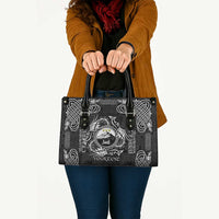 Personalized Caernarfonshire Sir Gaernarfon Leather Bag Black Castle Tower Celtic-inspired - Wonder Print Shop