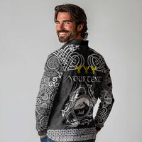 Personalized Caernarfonshire Sir Gaernarfon Long Sleeve Polo Shirt Black Castle Tower Celtic-inspired - Wonder Print Shop