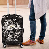 Personalized Caernarfonshire Sir Gaernarfon Luggage Cover Black Castle Tower Celtic-inspired - Wonder Print Shop