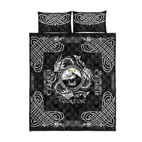 Personalized Caernarfonshire Sir Gaernarfon Quilt Bed Set Black Castle Tower Celtic-inspired - Wonder Print Shop