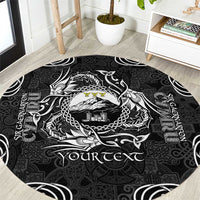Personalized Caernarfonshire Sir Gaernarfon Round Carpet Black Castle Tower Celtic-inspired - Wonder Print Shop