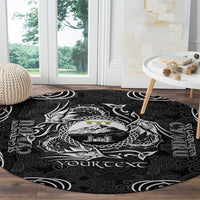 Personalized Caernarfonshire Sir Gaernarfon Round Carpet Black Castle Tower Celtic-inspired - Wonder Print Shop