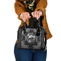Personalized Caernarfonshire Sir Gaernarfon Shoulder Handbag Black Castle Tower Celtic-inspired - Wonder Print Shop