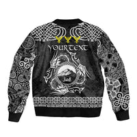 Personalized Caernarfonshire Sir Gaernarfon Sleeve Zip Bomber Jacket Black Castle Tower Celtic-inspired - Wonder Print Shop