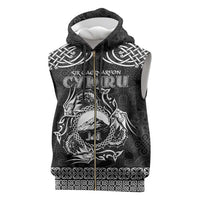 Personalized Caernarfonshire Sir Gaernarfon Sleeveless Zip Hoodie Black Castle Tower Celtic-inspired - Wonder Print Shop