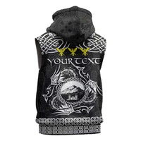 Personalized Caernarfonshire Sir Gaernarfon Sleeveless Zip Hoodie Black Castle Tower Celtic-inspired - Wonder Print Shop