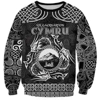 Personalized Caernarfonshire Sir Gaernarfon Sweatshirt Black Castle Tower Celtic-inspired - Wonder Print Shop