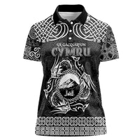 Personalized Caernarfonshire Sir Gaernarfon Women Polo Shirt Black Castle Tower Celtic-inspired - Wonder Print Shop