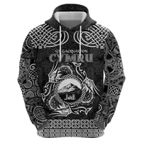 Personalized Caernarfonshire Sir Gaernarfon Zip Hoodie Black Castle Tower Celtic-inspired - Wonder Print Shop