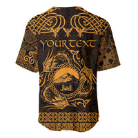 Personalized Caernarfonshire Sir Gaernarfon Baseball Jersey Gold Castle Tower Celtic-inspired - Wonder Print Shop