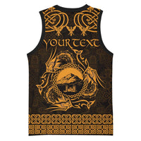 Personalized Caernarfonshire Sir Gaernarfon Basketball Jersey Gold Castle Tower Celtic-inspired - Wonder Print Shop