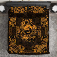 Personalized Caernarfonshire Sir Gaernarfon Bedding Set Gold Castle Tower Celtic-inspired - Wonder Print Shop