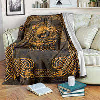 Personalized Caernarfonshire Sir Gaernarfon Blanket Gold Castle Tower Celtic-inspired - Wonder Print Shop