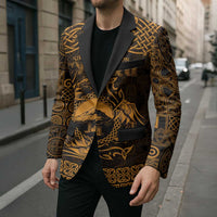 Personalized Caernarfonshire Sir Gaernarfon Blazer Gold Castle Tower Celtic-inspired - Wonder Print Shop