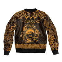 Personalized Caernarfonshire Sir Gaernarfon Bomber Jacket Gold Castle Tower Celtic-inspired - Wonder Print Shop