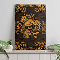 Personalized Caernarfonshire Sir Gaernarfon Canvas Wall Art Gold Castle Tower Celtic-inspired - Wonder Print Shop