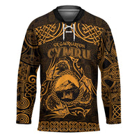 Personalized Caernarfonshire Sir Gaernarfon Hockey Jersey Gold Castle Tower Celtic-inspired - Wonder Print Shop