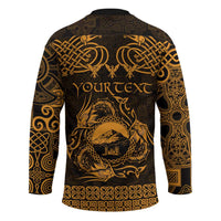 Personalized Caernarfonshire Sir Gaernarfon Hockey Jersey Gold Castle Tower Celtic-inspired - Wonder Print Shop