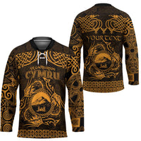 Personalized Caernarfonshire Sir Gaernarfon Hockey Jersey Gold Castle Tower Celtic-inspired - Wonder Print Shop