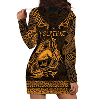 Personalized Caernarfonshire Sir Gaernarfon Hoodie Dress Gold Castle Tower Celtic-inspired - Wonder Print Shop