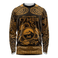 Personalized Caernarfonshire Sir Gaernarfon Long Sleeve Shirt Gold Castle Tower Celtic-inspired - Wonder Print Shop