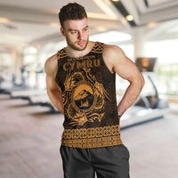 Personalized Caernarfonshire Sir Gaernarfon Men Tank Top Gold Castle Tower Celtic-inspired - Wonder Print Shop