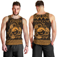 Personalized Caernarfonshire Sir Gaernarfon Men Tank Top Gold Castle Tower Celtic-inspired - Wonder Print Shop