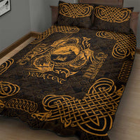 Personalized Caernarfonshire Sir Gaernarfon Quilt Bed Set Gold Castle Tower Celtic-inspired - Wonder Print Shop