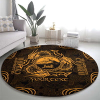 Personalized Caernarfonshire Sir Gaernarfon Round Carpet Gold Castle Tower Celtic-inspired - undefined