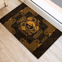 Personalized Caernarfonshire Sir Gaernarfon Rubber Doormat Gold Castle Tower Celtic-inspired - Wonder Print Shop